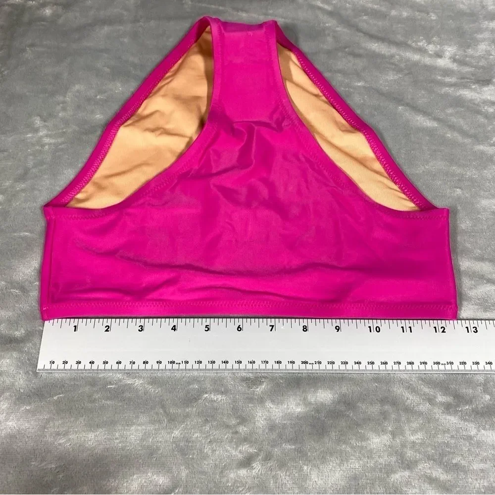 NEW J. Crew Hallie Bikini Bottom High Waist Size S Pink Radiant Fuchsia
